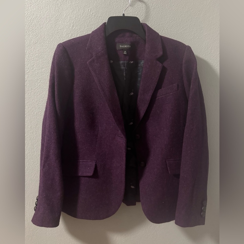 Talbots Wool Blend Women’s Purple Blazer -size 10. EUC!!